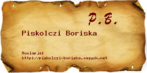Piskolczi Boriska névjegykártya